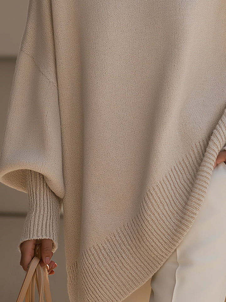 Genevieve | Women's Cashmere Batwing Poncho Sweater