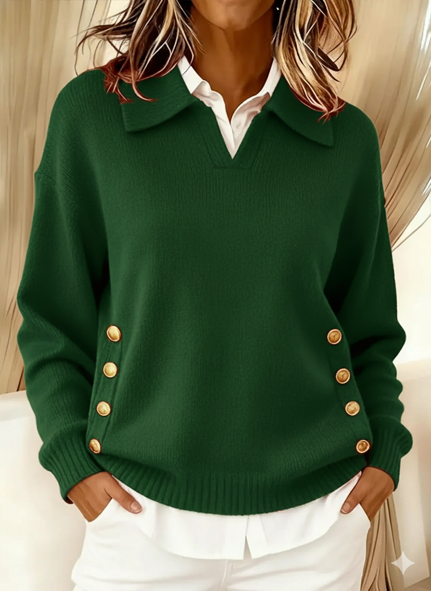 Rosalind | Women's V-Neck Collared Polo Sweater
