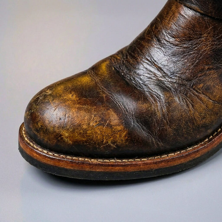 Everett | Men's Vintage Leather Engineer Boots with Buckle Strap