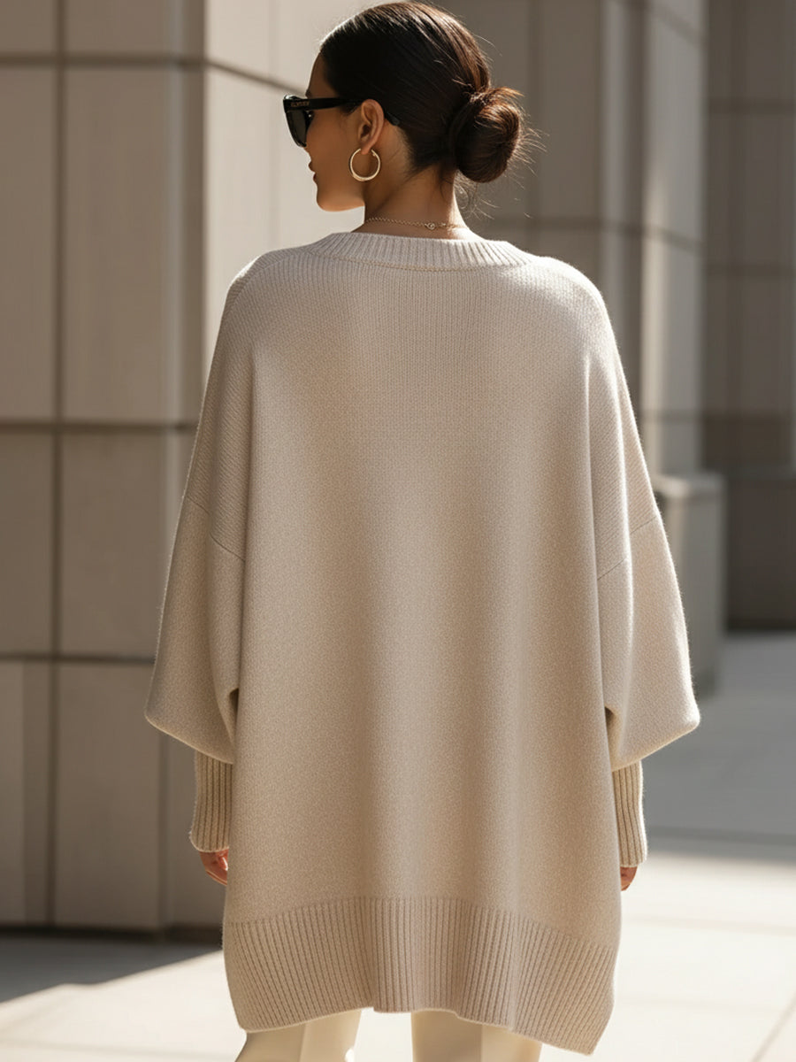 Genevieve | Women's Cashmere Batwing Poncho Sweater