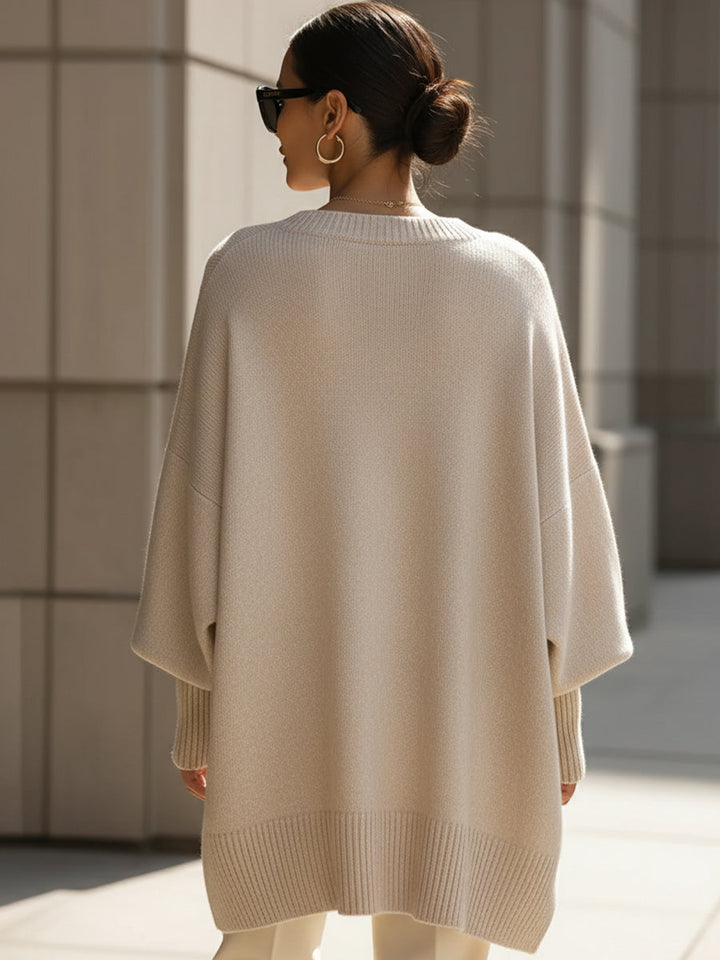 Genevieve | Women's Cashmere Batwing Poncho Sweater