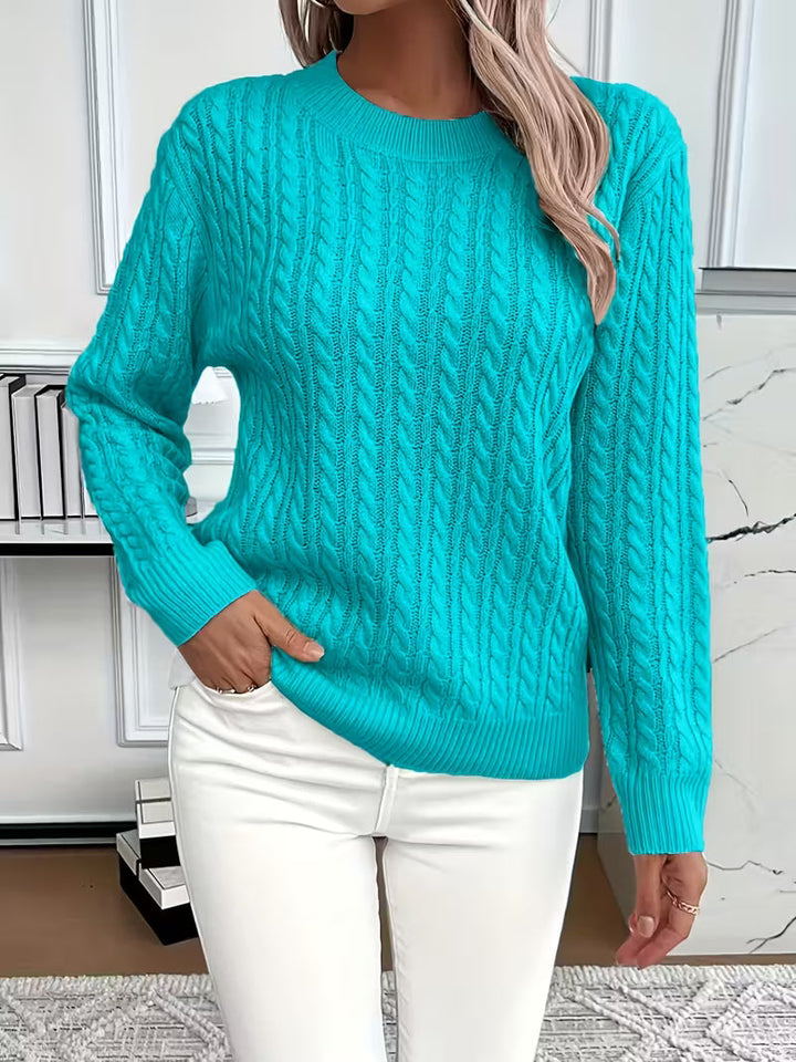 Josephine | Women's Chunky Cable Knit Round Neck Sweater