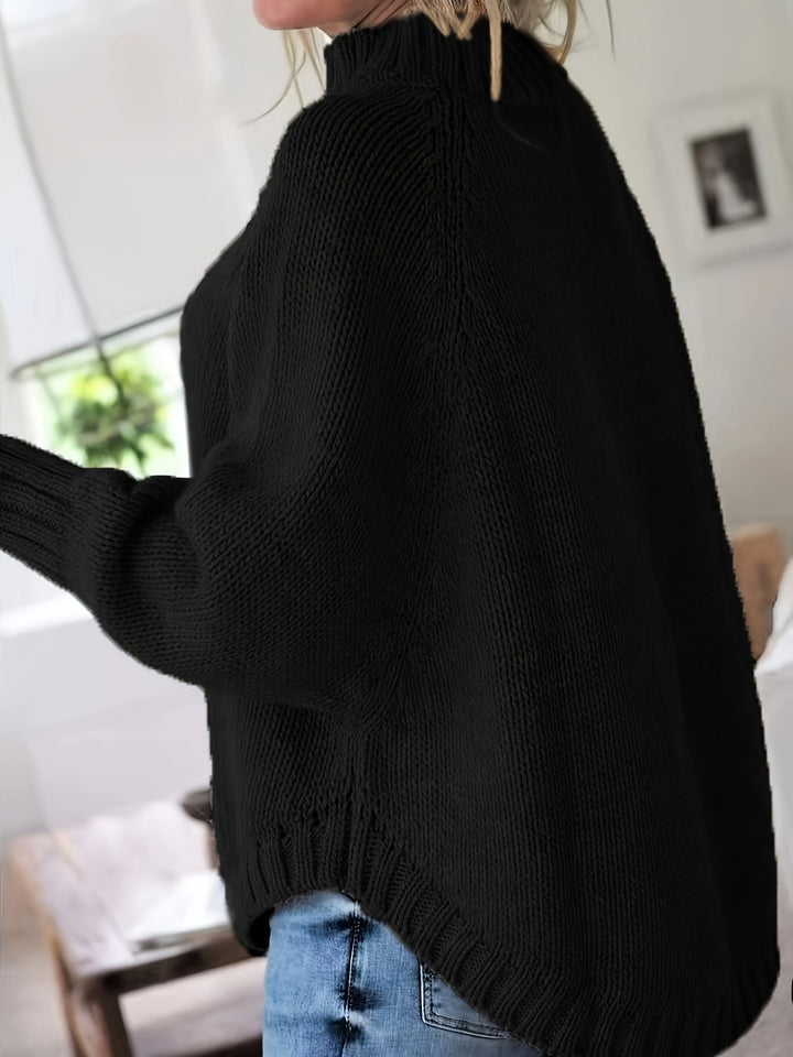 Isolde | Women's Oversized Cable Knit Turtleneck Sweater