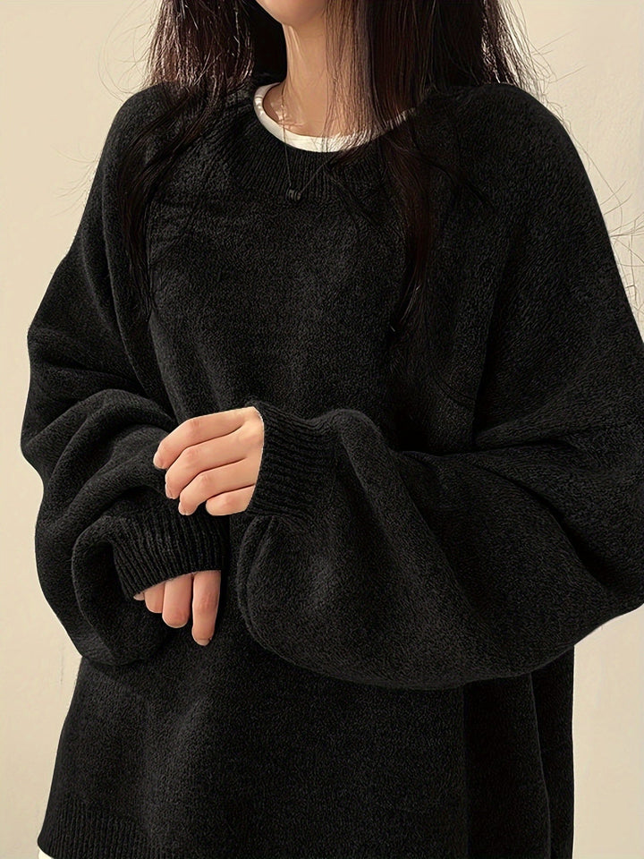 Josephine | Women's Balloon Sleeve Sweater with Relaxed Crew Neckline