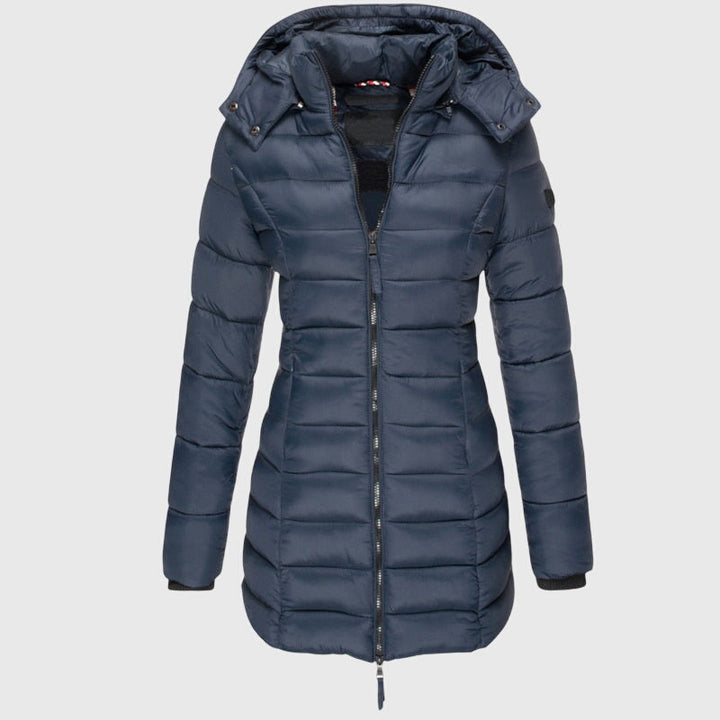 Marchetta | Women's Zip Front Hooded Longline Puffer Jacket