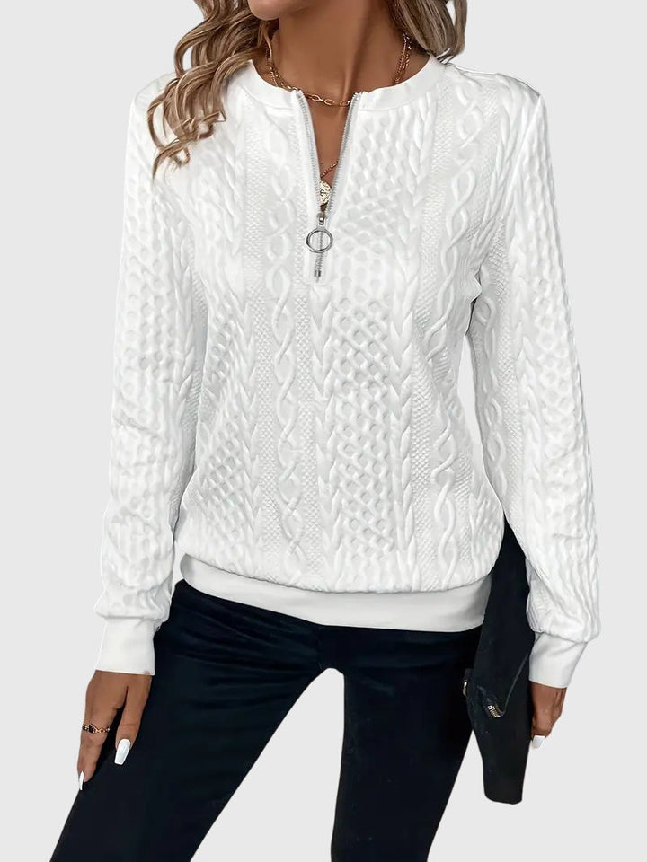 Seraphina | Women's Textured Cable Quarter-Zip Sweater