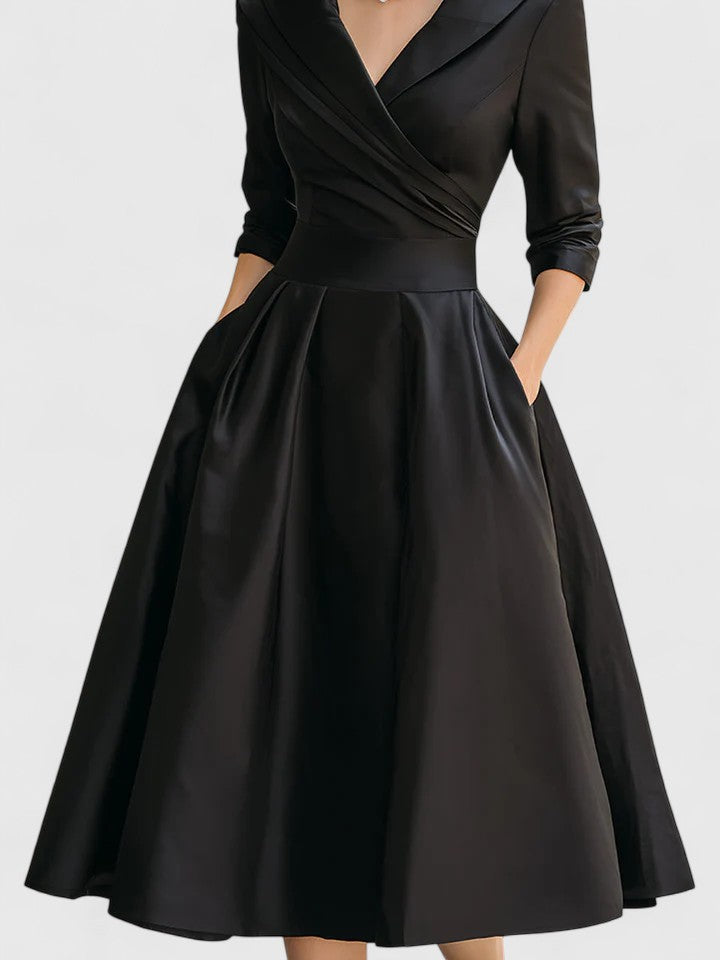 Elegant Midi Dress Formal Cocktail Evening