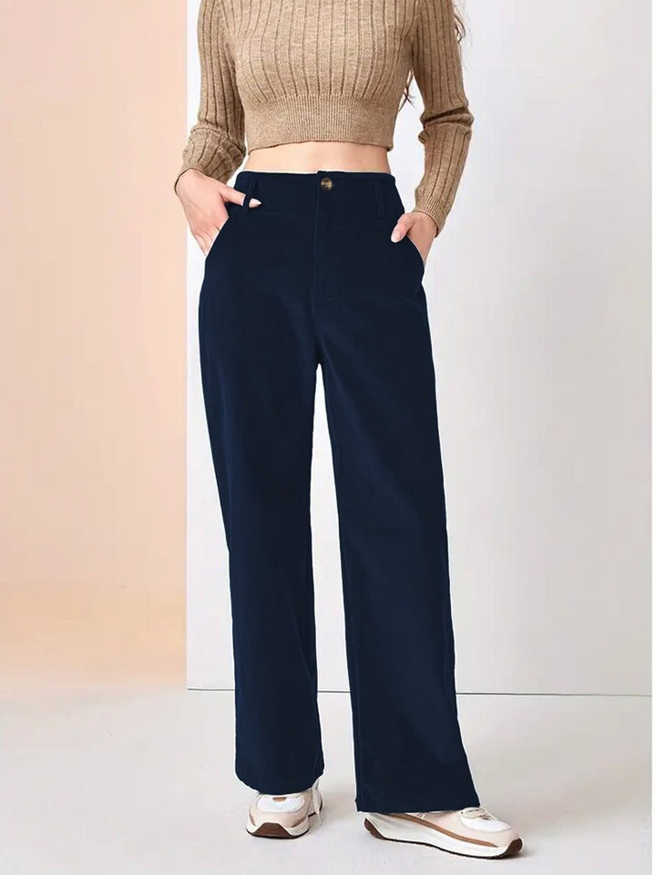 Sabine | Women's Relaxed Wide Leg Corduroy Pants with Button Fly