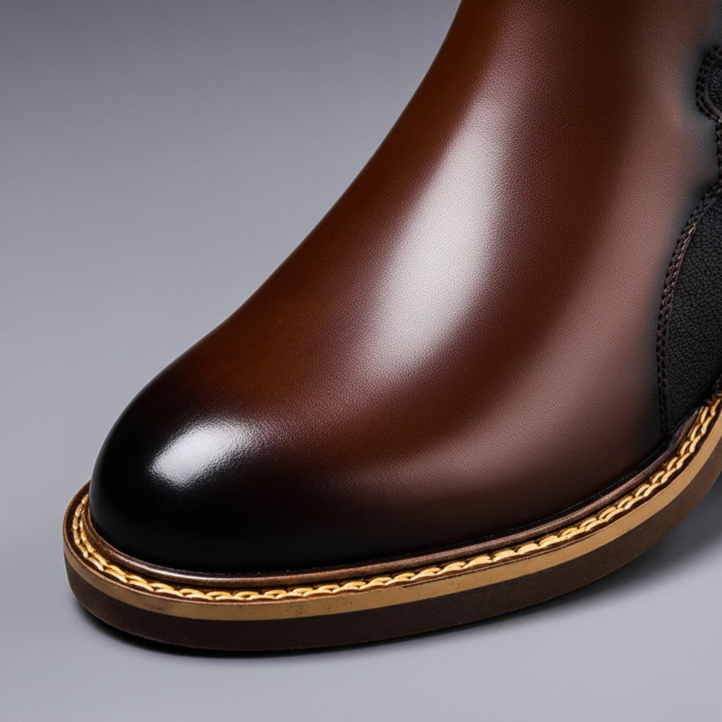 Harrison | Men's Leather Dress Ankle Boots with Double Buckle Straps