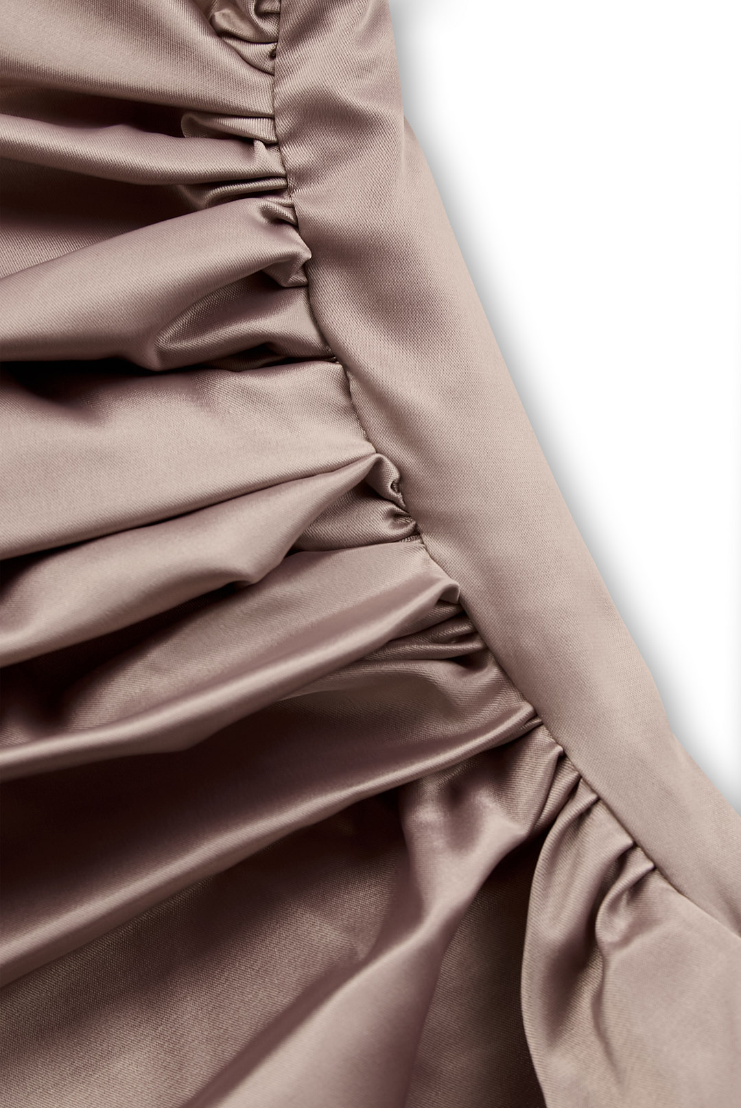 Ruched One Shoulder Satin Maxi Dress - Formal Evening Gown