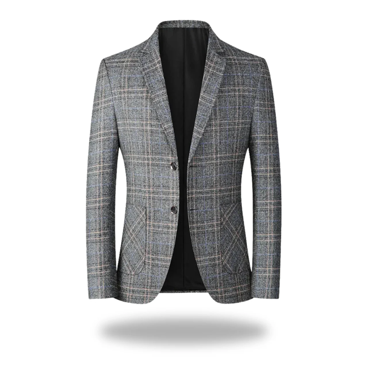 Glen Plaid Notch Lapel Single Button Slim Fit Blazer