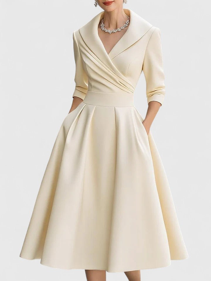 Elegant Midi Dress Formal Cocktail Evening
