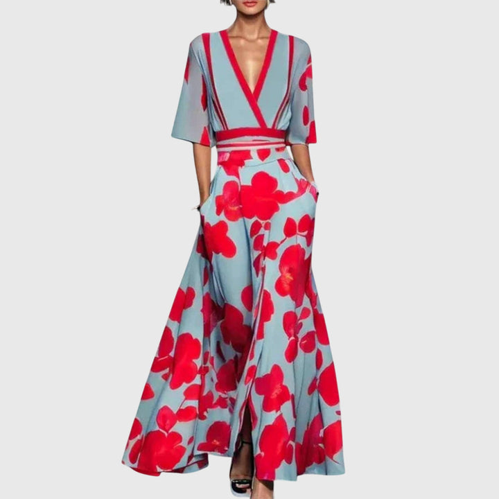 Women's Floral Wrap Maxi Dress Wedding Guest