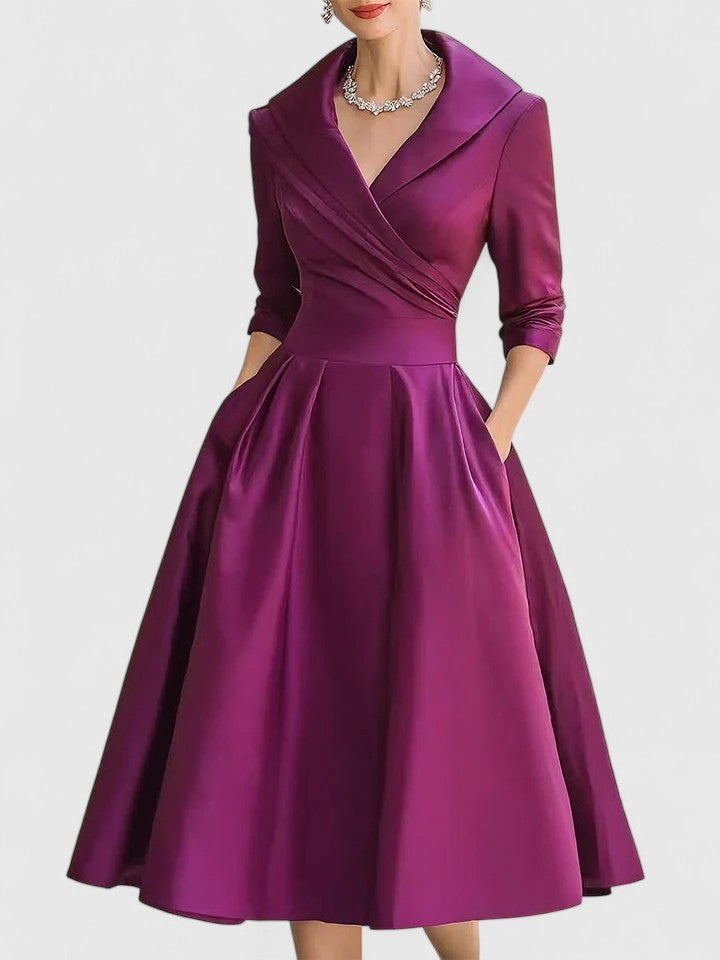 Elegant Midi Dress Formal Cocktail Evening