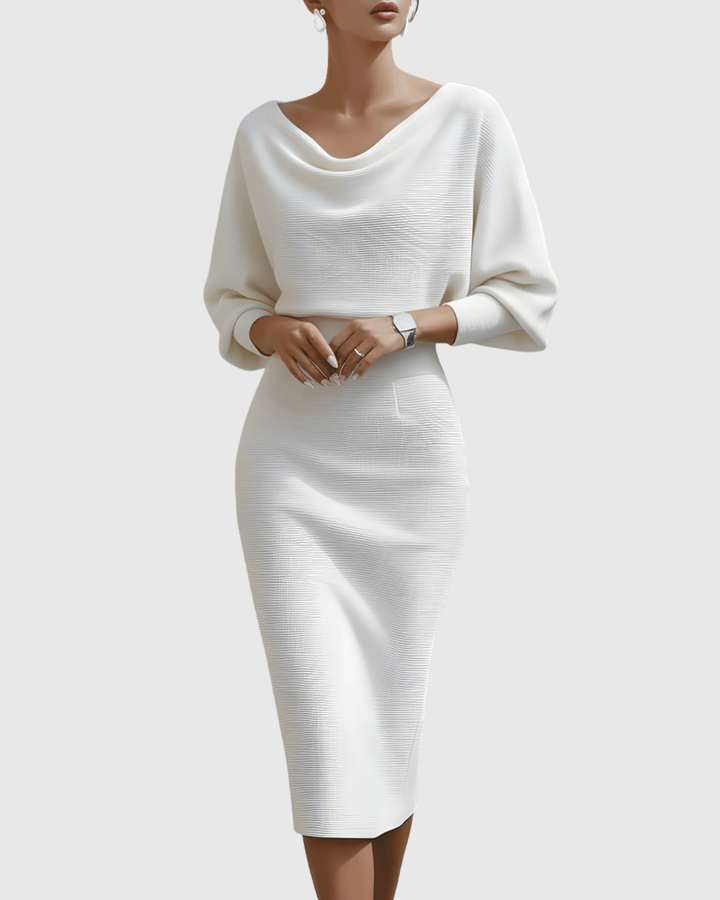 Elegant Knit Midi Cocktail Dress