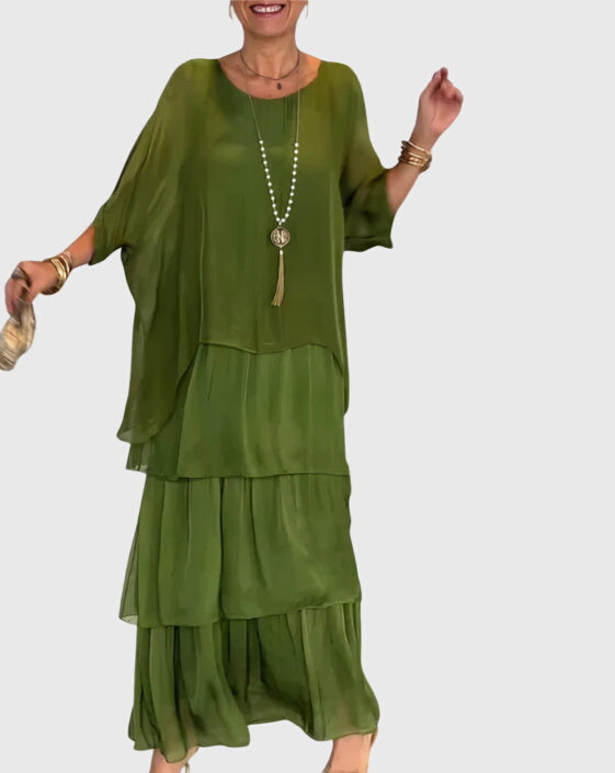 Boho Tiered Casual Flowy Summer Maxi Dress