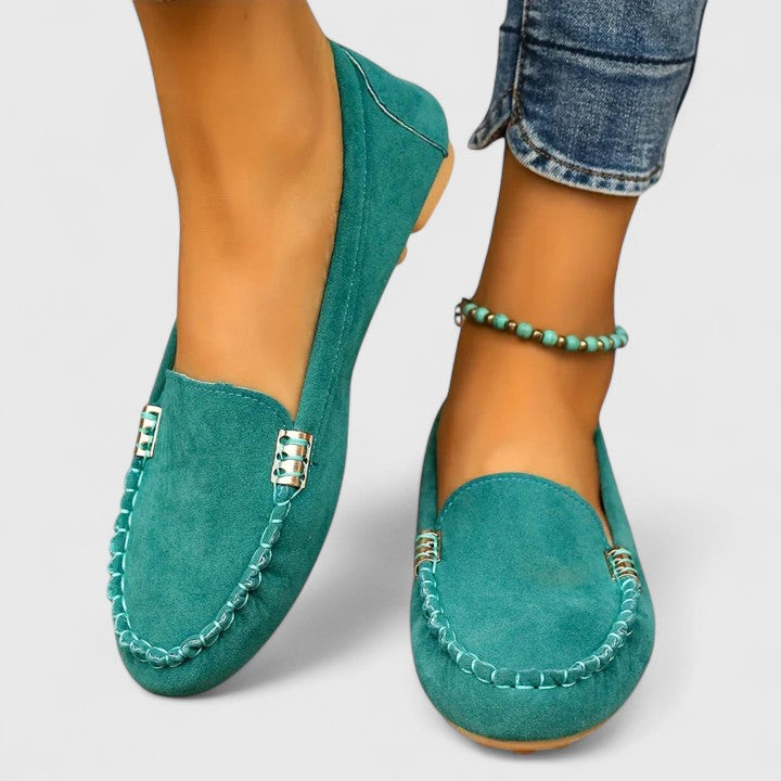 Suede Moccasin Slip On Loafers Women
