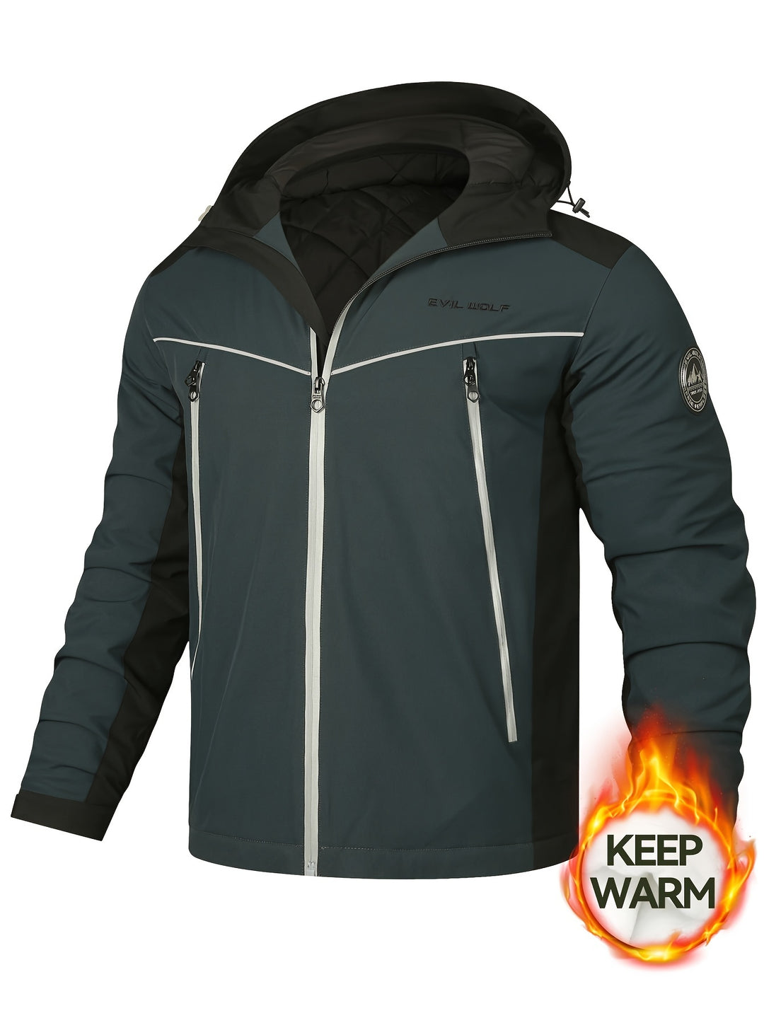 Diesel | Men's Windproof Hooded Ski Jacket with Thermal Lining
