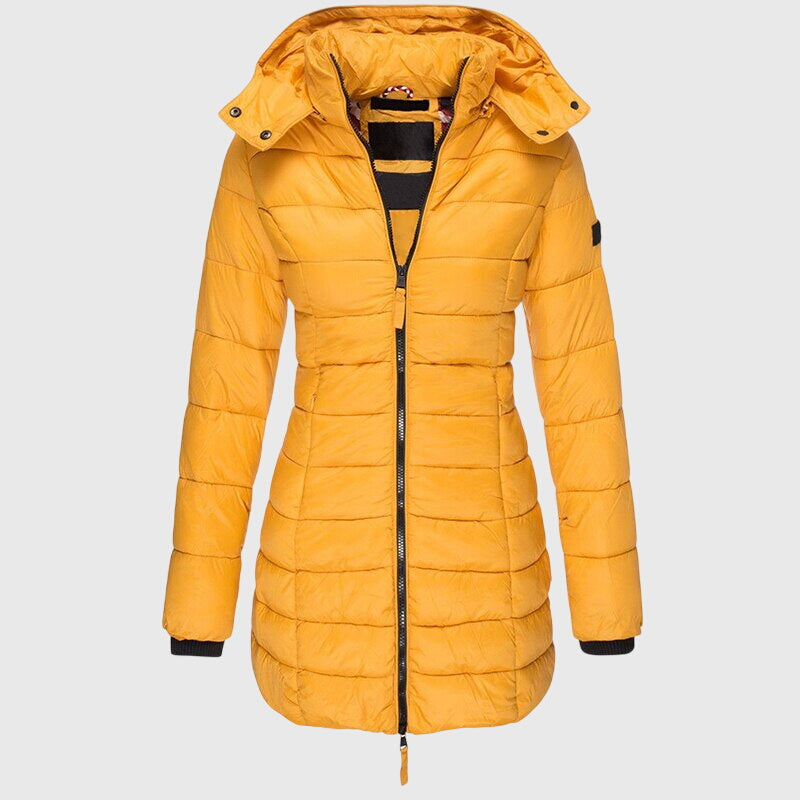 Marchetta | Women's Zip Front Hooded Longline Puffer Jacket