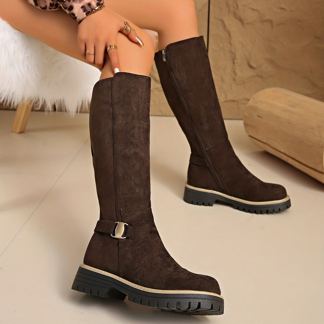 Odessa | Women's Knee High Buckle Platform Boots