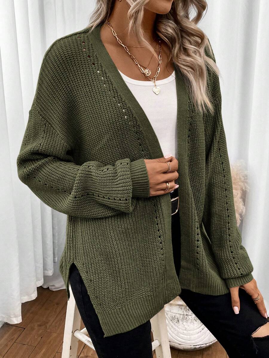 Anneliese | Women's Oversized Pointelle Knit Cardigan