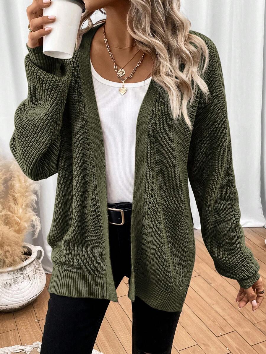 Anneliese | Women's Oversized Pointelle Knit Cardigan