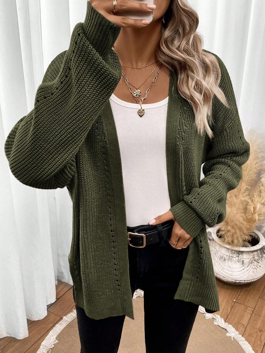 Anneliese | Women's Oversized Pointelle Knit Cardigan
