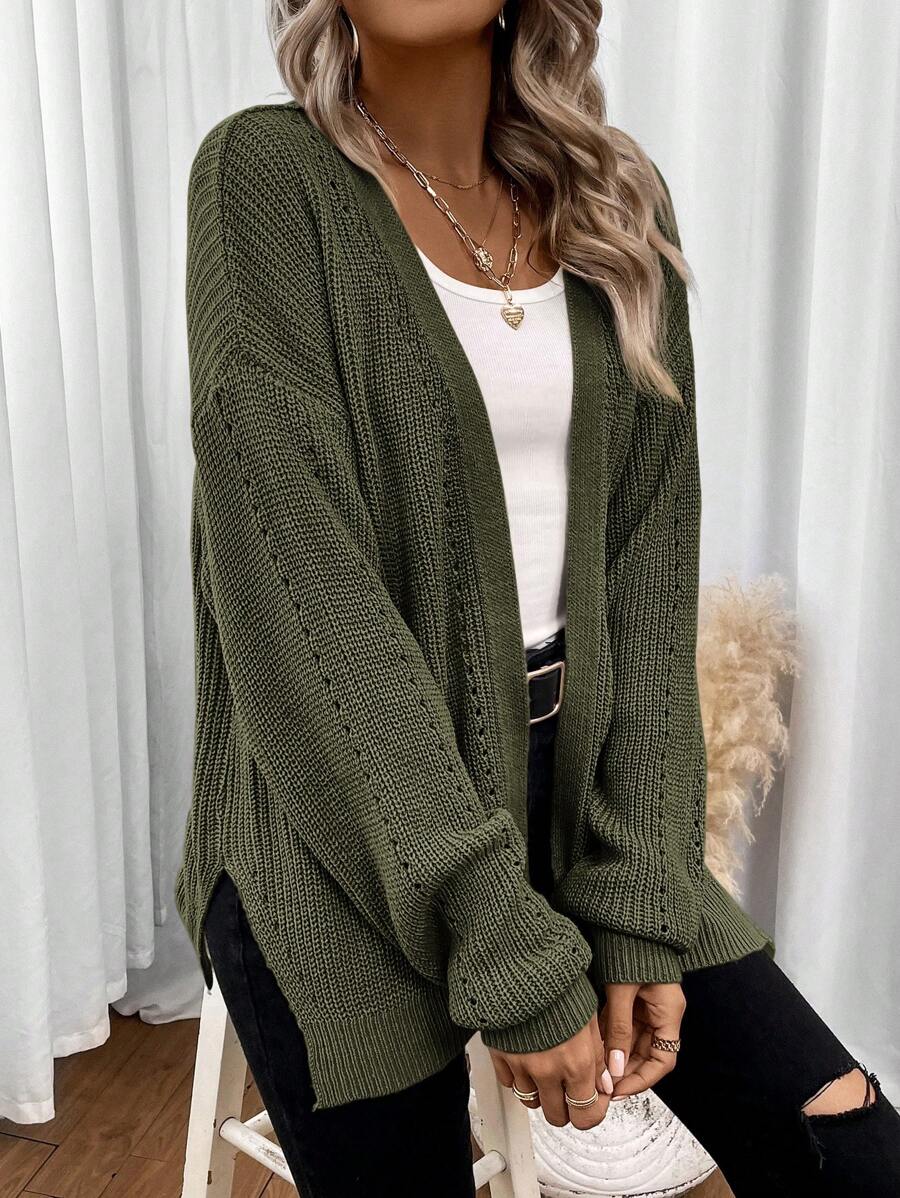 Anneliese | Women's Oversized Pointelle Knit Cardigan