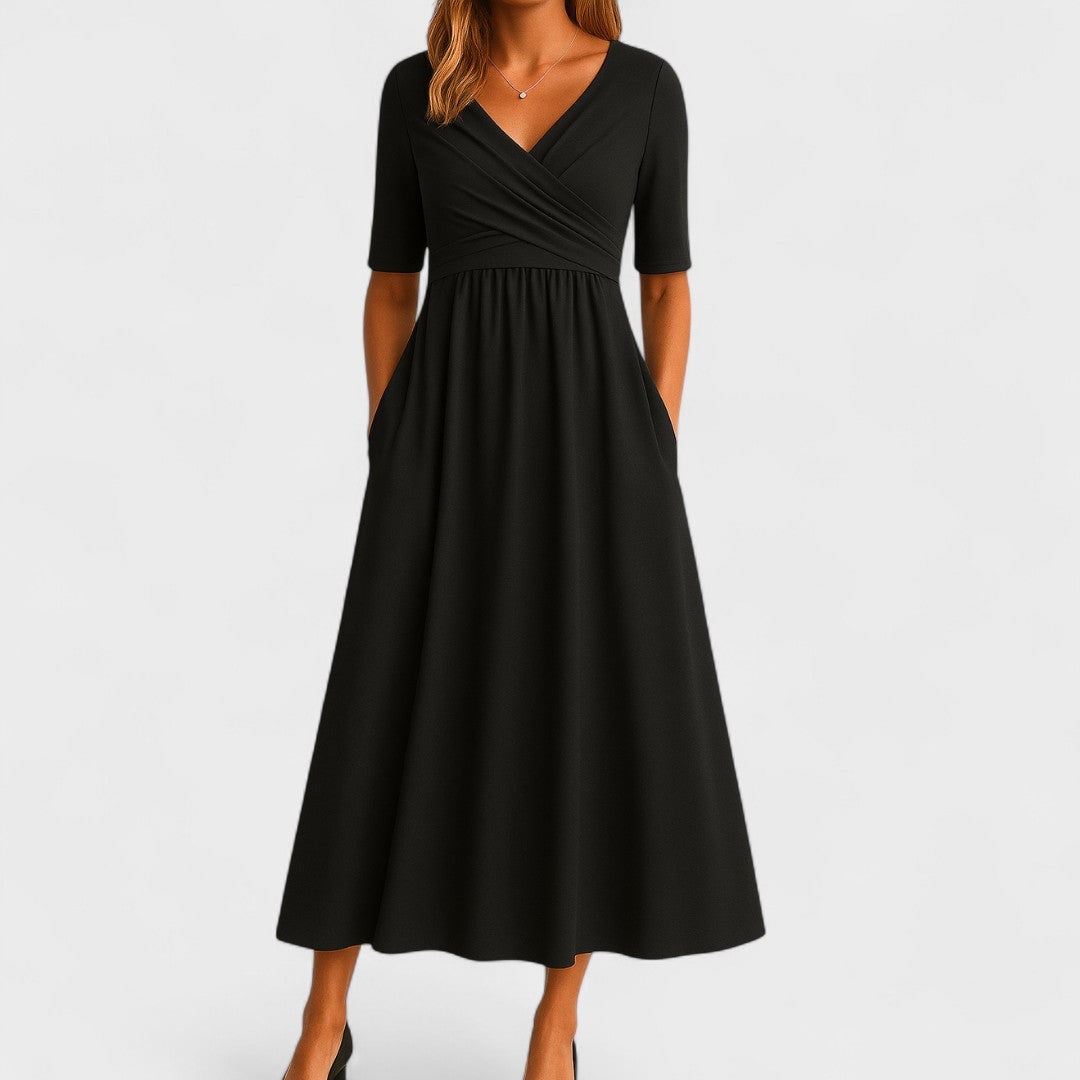 Women's Wrap Midi Dress Casual A Line