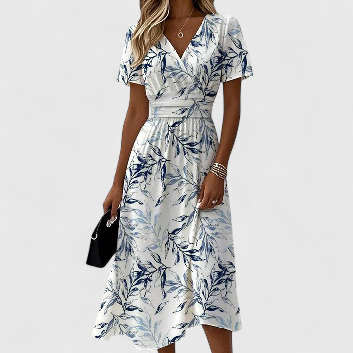 Floral Wrap Midi Summer Dress
