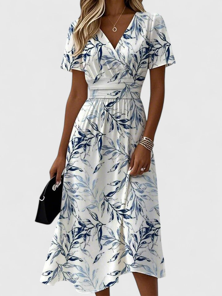 Floral Wrap Midi Summer Dress