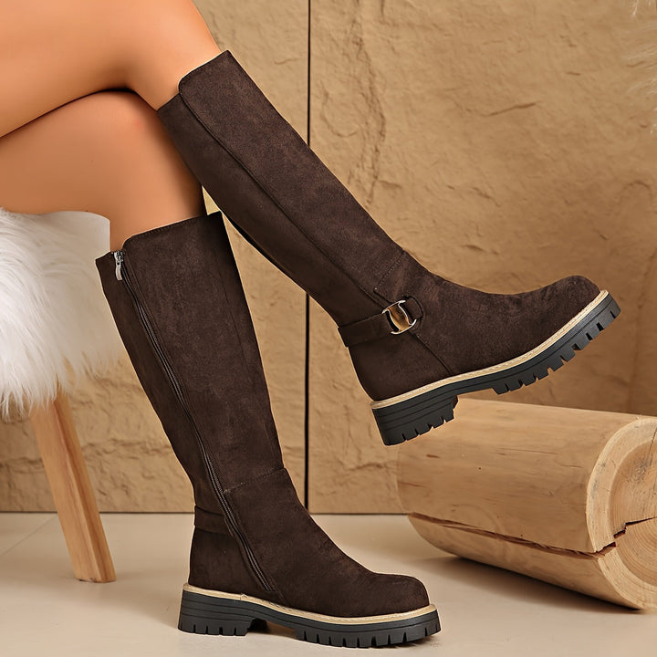 Odessa | Women's Knee High Buckle Platform Boots