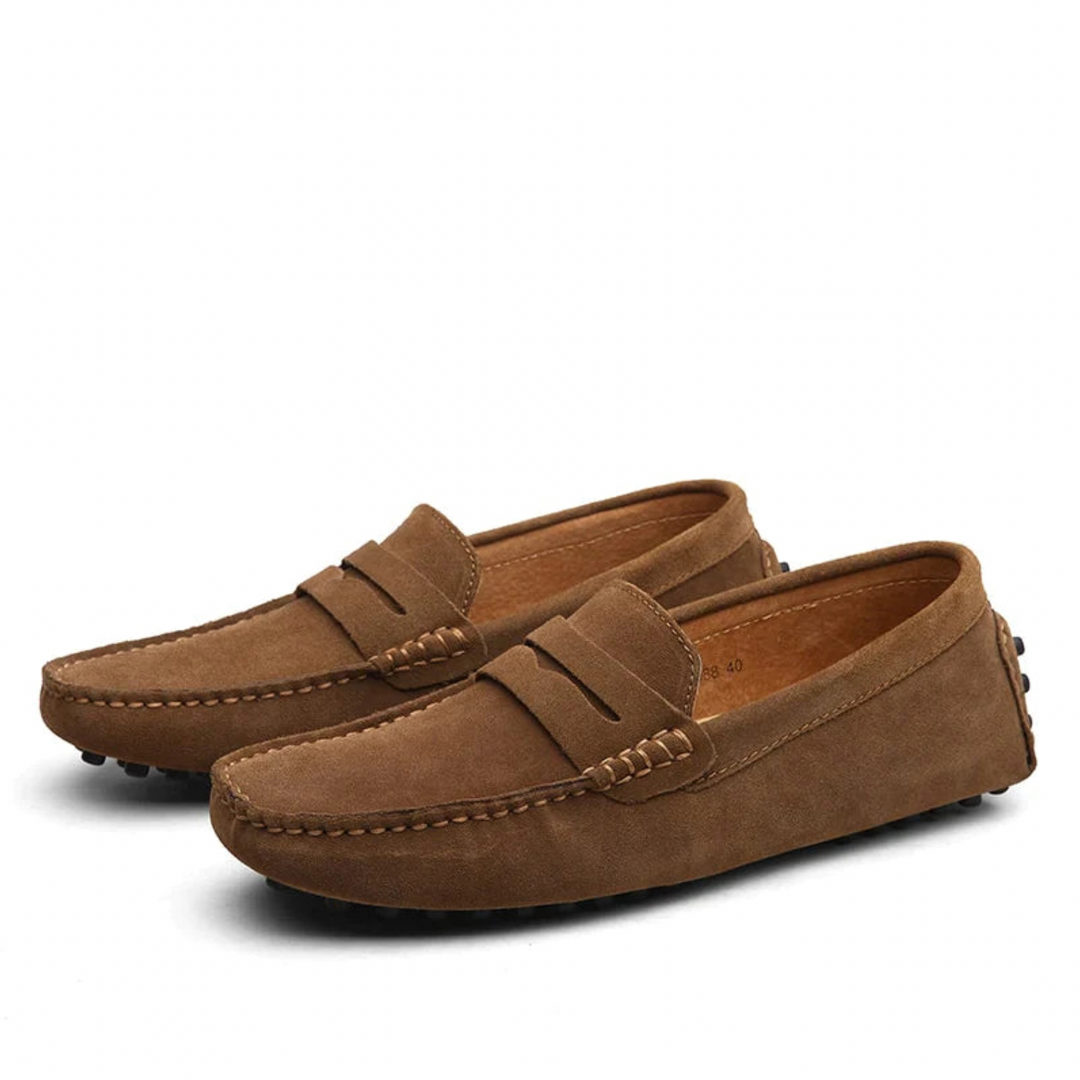 Suede Penny Loafers - Men's Casual Shoes Slip On