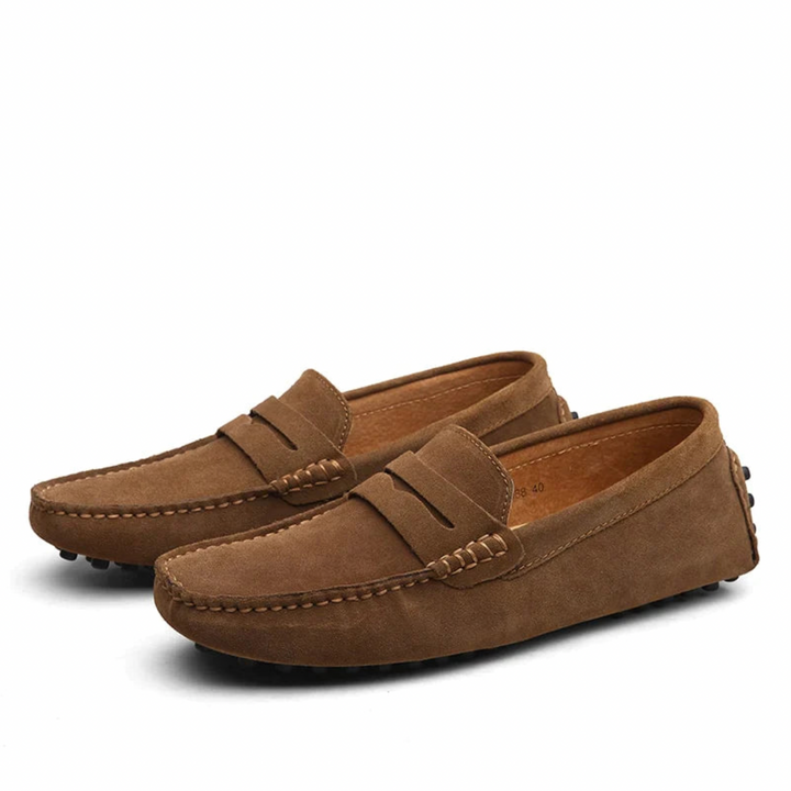 Suede Penny Loafers - Men's Casual Shoes Slip On