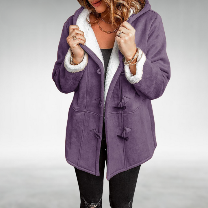 Rosalind | Women's Toggle Button Hooded Coat with Faux Fur Lining