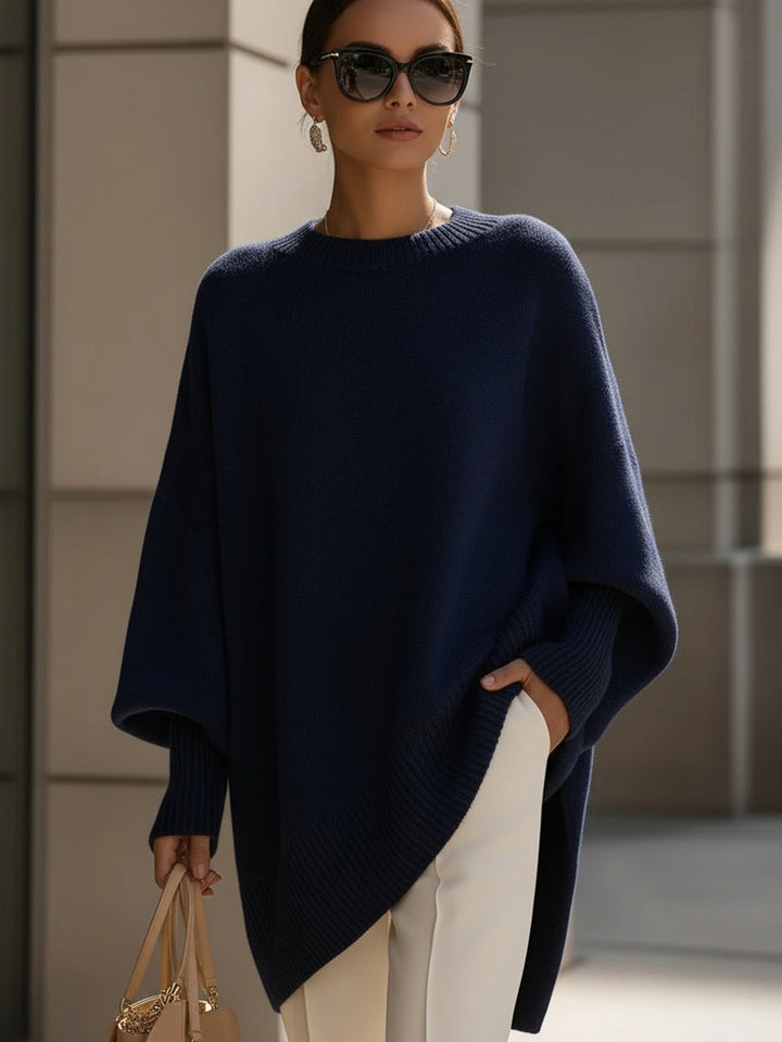 Genevieve | Women's Cashmere Batwing Poncho Sweater