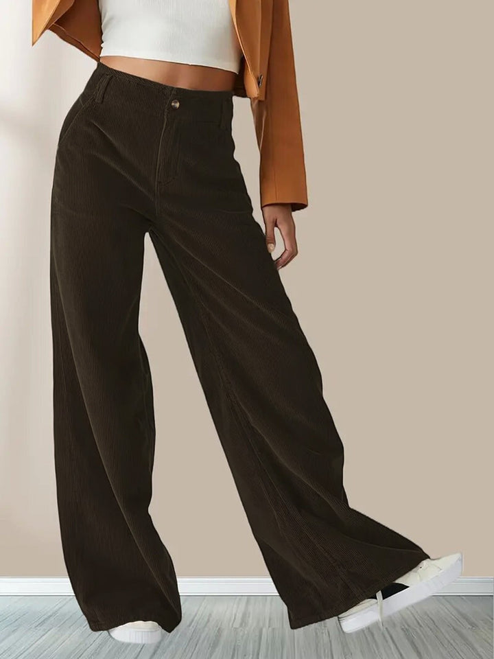 Sabine | Women's Relaxed Wide Leg Corduroy Pants with Button Fly