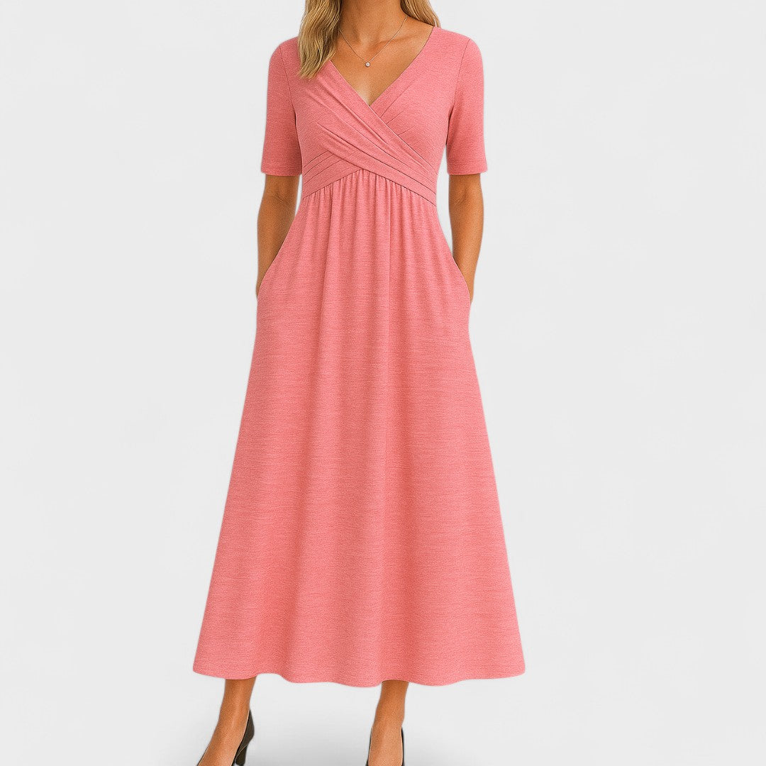 Women's Wrap Midi Dress Casual A Line