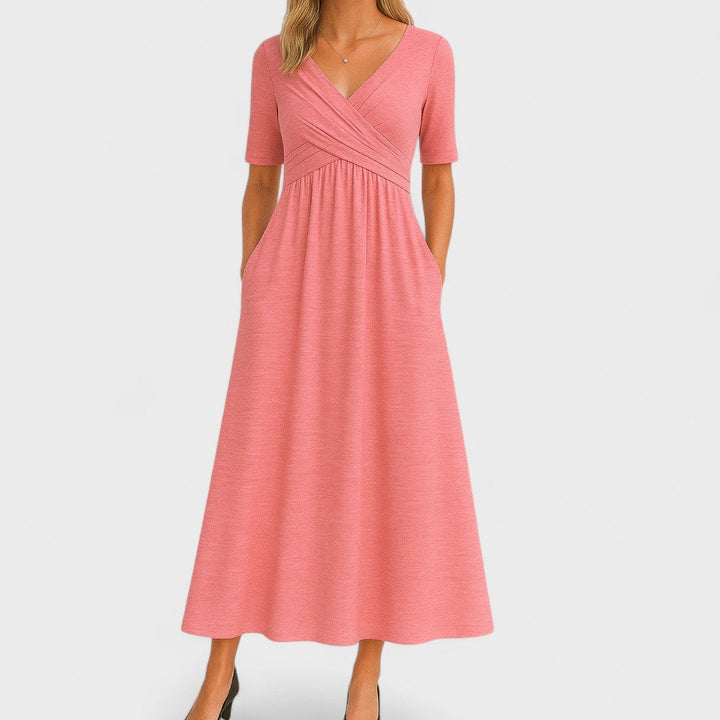 Women's Wrap Midi Dress Casual A Line