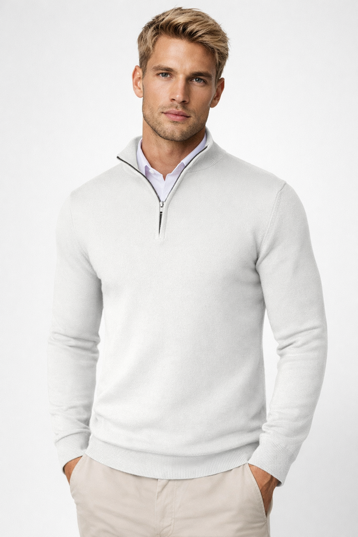 Christopher | Men's Sheep Wool Half-Zip High Neck Sweater