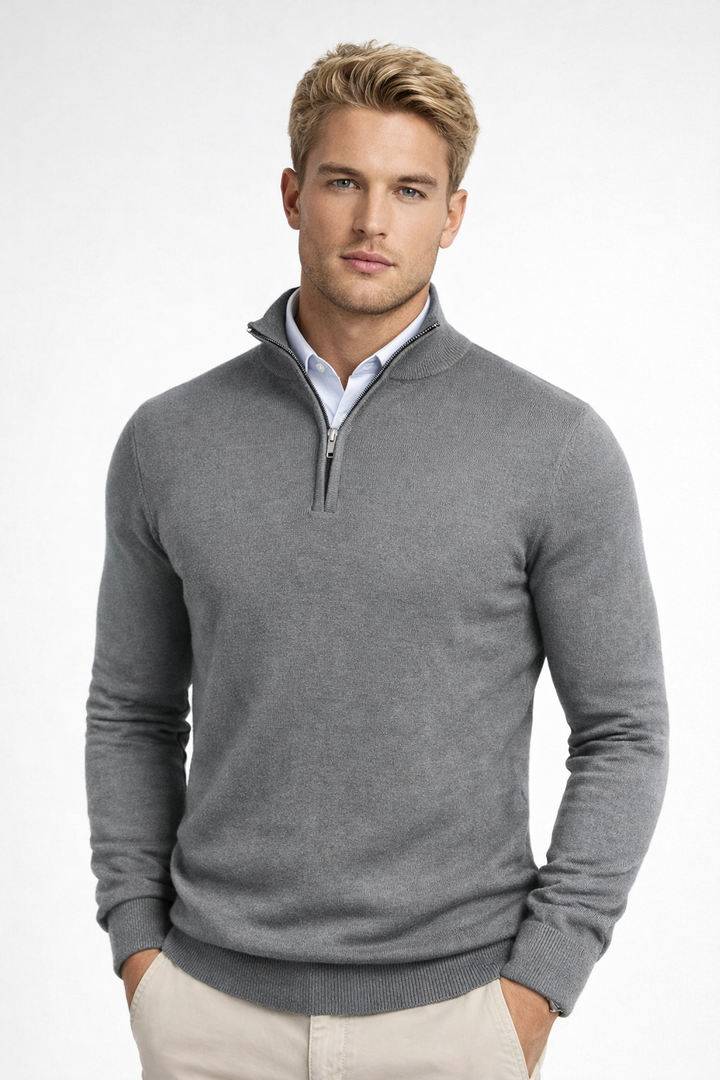Christopher | Men's Sheep Wool Half-Zip High Neck Sweater