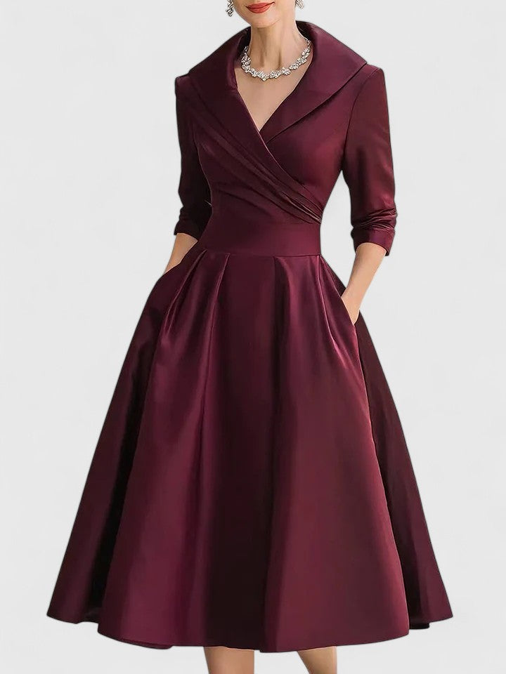 Elegant Midi Dress Formal Cocktail Evening