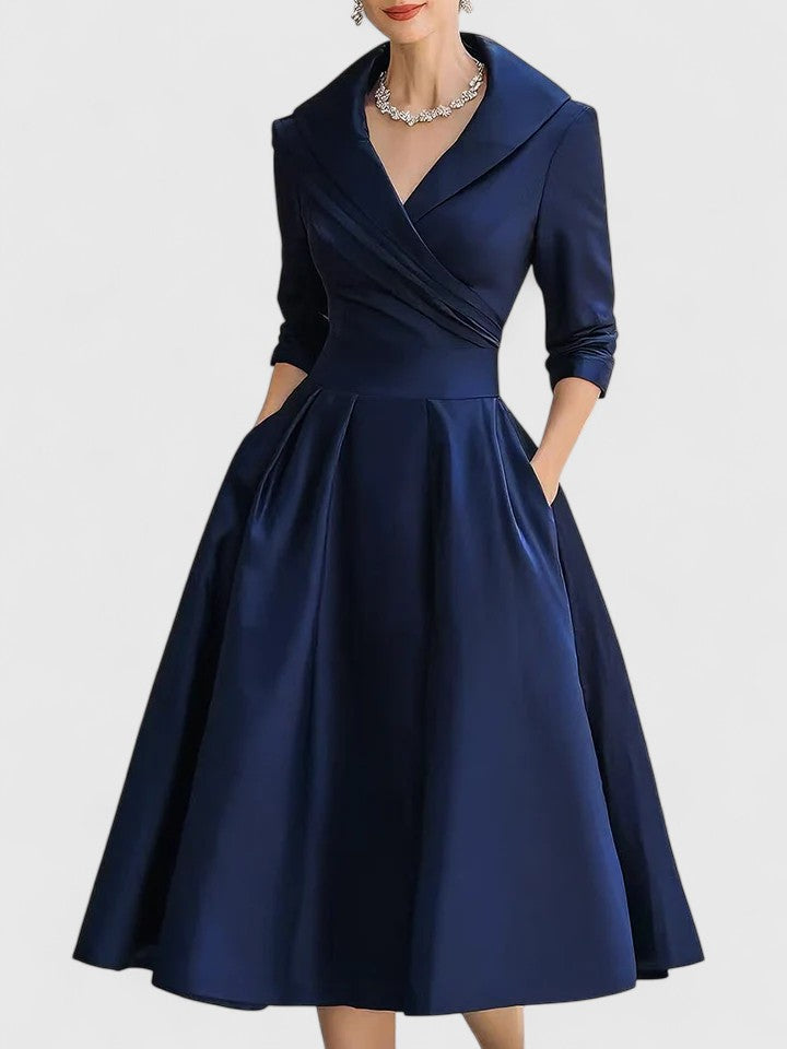 Elegant Midi Dress Formal Cocktail Evening