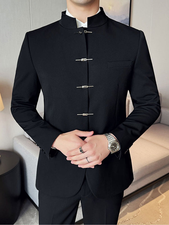 Barnaby | Men's Frog-Clasp Stand Collar Jacket