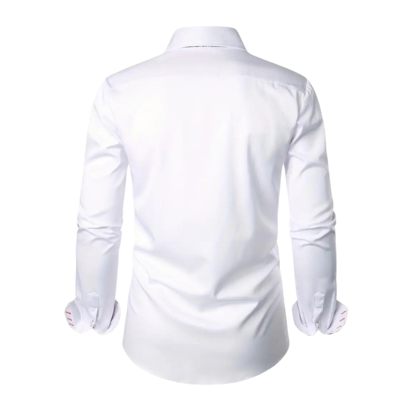 Paisley Contrast Trim Slim Fit Long Sleeve Dress Shirt