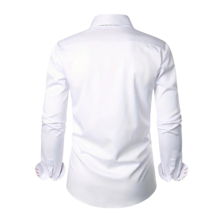 Paisley Contrast Trim Slim Fit Long Sleeve Dress Shirt