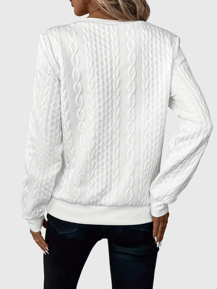 Seraphina | Women's Textured Cable Quarter-Zip Sweater