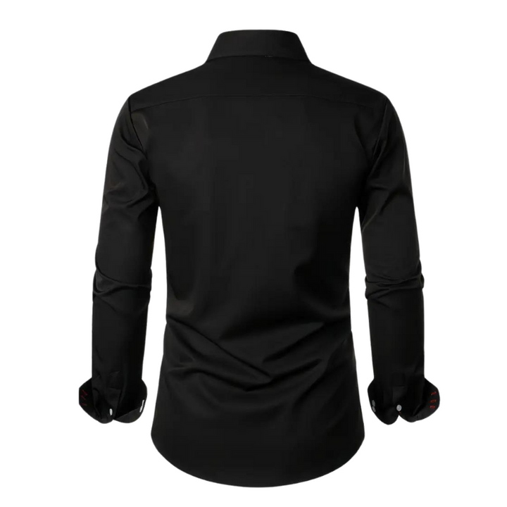 Paisley Contrast Trim Slim Fit Long Sleeve Dress Shirt