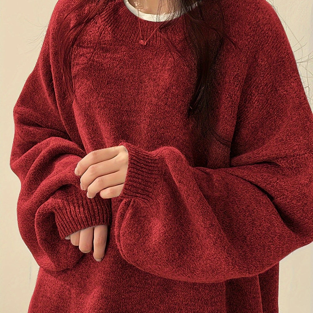 Josephine | Women's Balloon Sleeve Sweater with Relaxed Crew Neckline