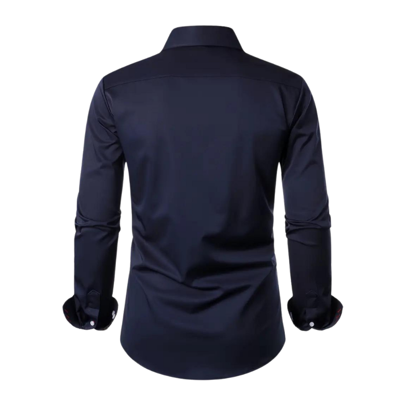 Paisley Contrast Trim Slim Fit Long Sleeve Dress Shirt